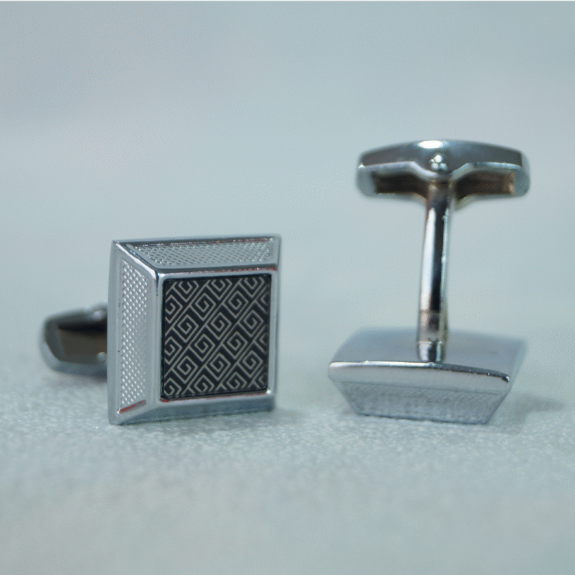 Sliver & Black Styled Cuff Links