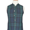 Green Black Check Waist Coat