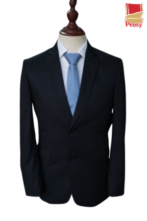 Solid Black 2 Piece Suit