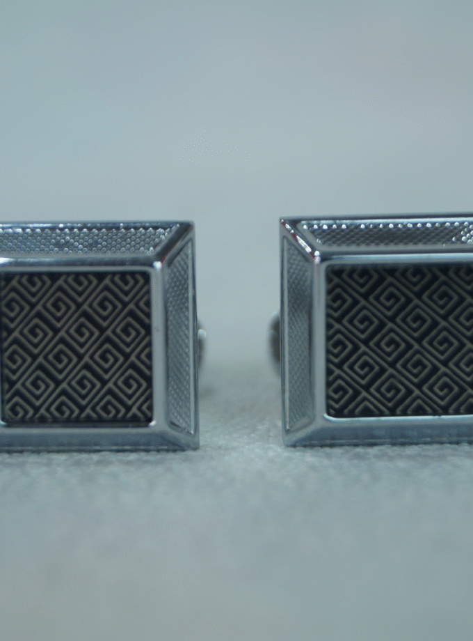 Sliver & Black Styled Cuff Links