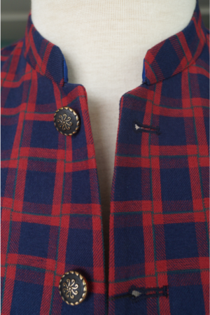 REd Blue Check Waist Coat - Image 2