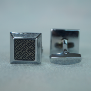 Sliver & Black Styled Cuff Links - Image 3