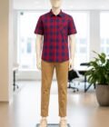 Red Biscay Check Shirt Picture from front