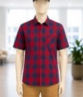 Red Biscay Check Shirt Closeup Picture