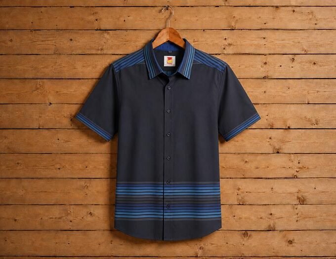 Black and Blue Elegent Business Shirt
