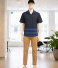 Black and Blue Elegent Business Shirt Picture from Front