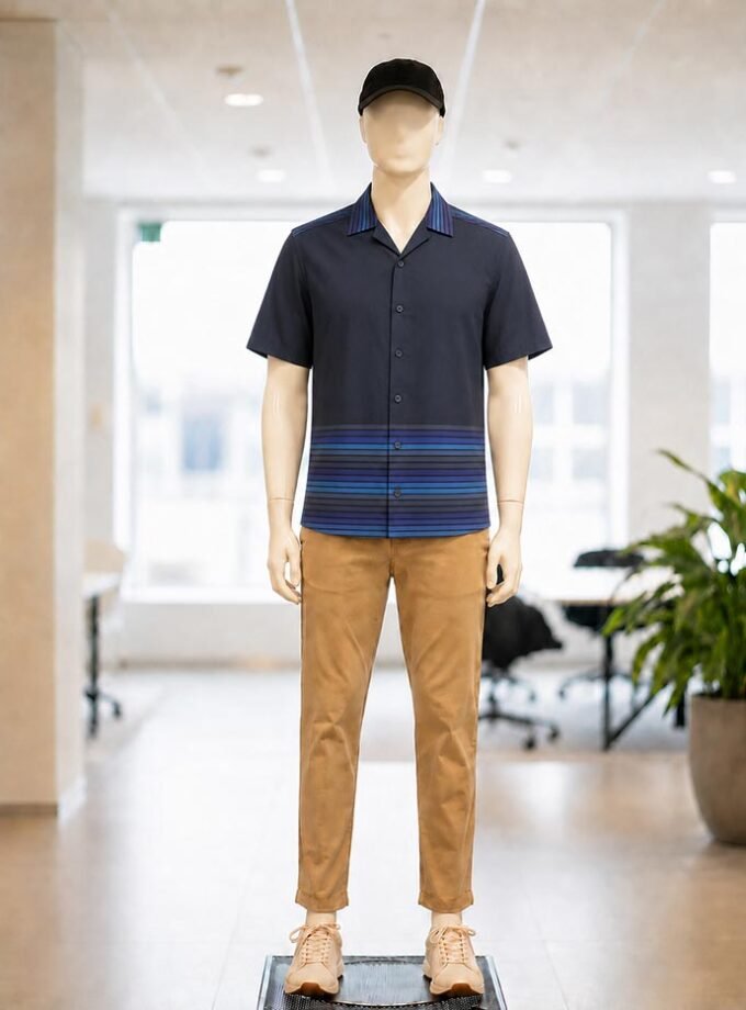 Black and Blue Elegent Business Shirt Picture from Front