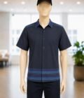 Black and Blue Elegent Business Shirt Closeup Picture