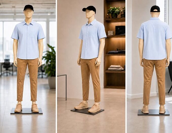 Blue and white lined Business shirt