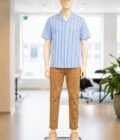 White Azure Lined Business Shirt Picture From Front