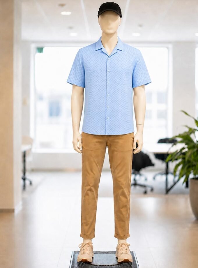 White Half Baked Dot Business Shirt Picture From Front