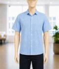 White Half Baked Dot Business Shirt Closeup Picture
