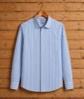 White Steel Blue Lined Business Shirt Picture on Hanger
