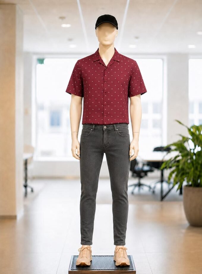 Charcoal Gray Faded Jeans Picture From Front