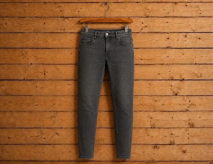 Charcoal Gray Faded Jeans