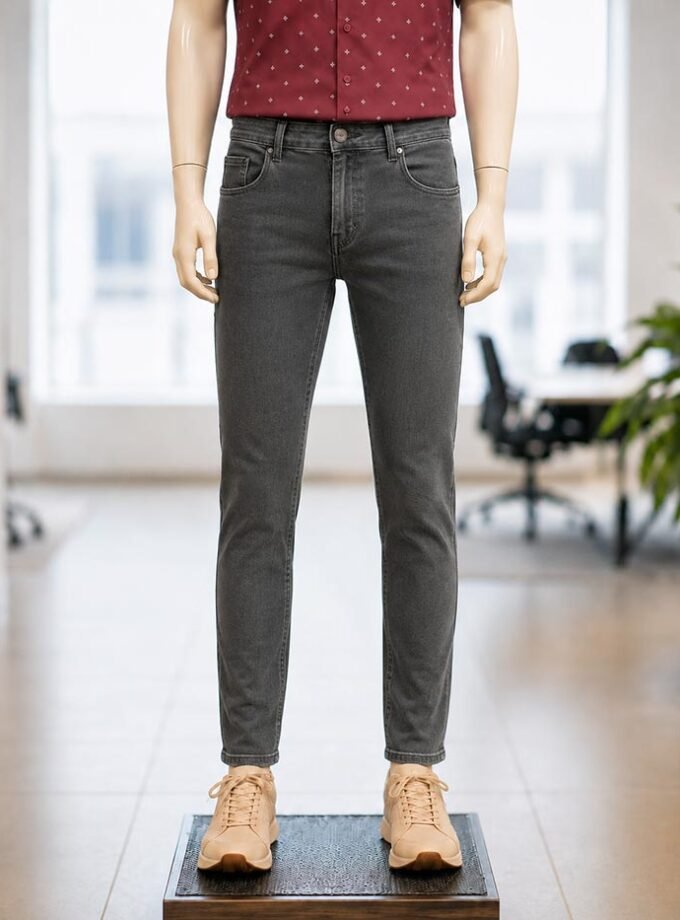 Charcoal Gray Faded Jeans