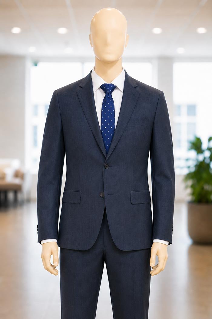 Oxford Blue 2 Piece Suits Closeup Picture