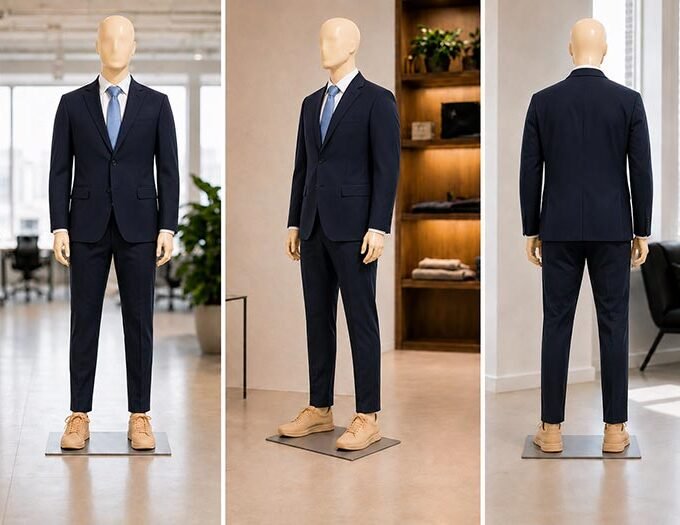Solid Black 2 Piece Suit