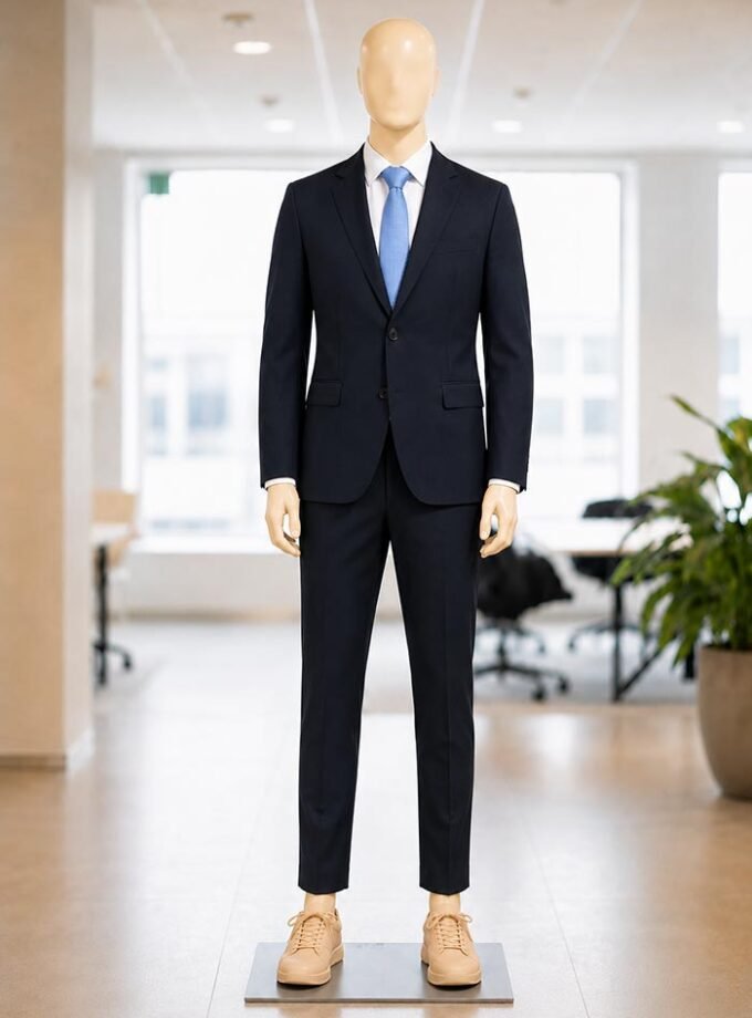 Solid Black 2 Piece Suit Picture From Front