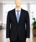 Solid Black 2 Piece Suit Closeup Picture