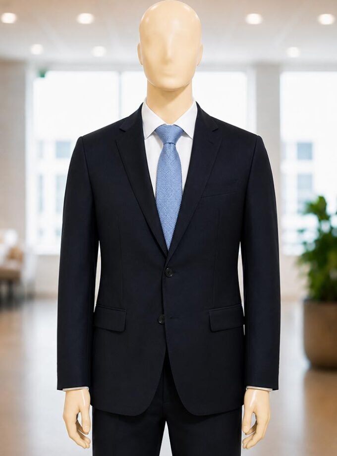 Solid Black 2 Piece Suit