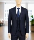 Oxford Grey 3 Piece Suit Closeup Picture