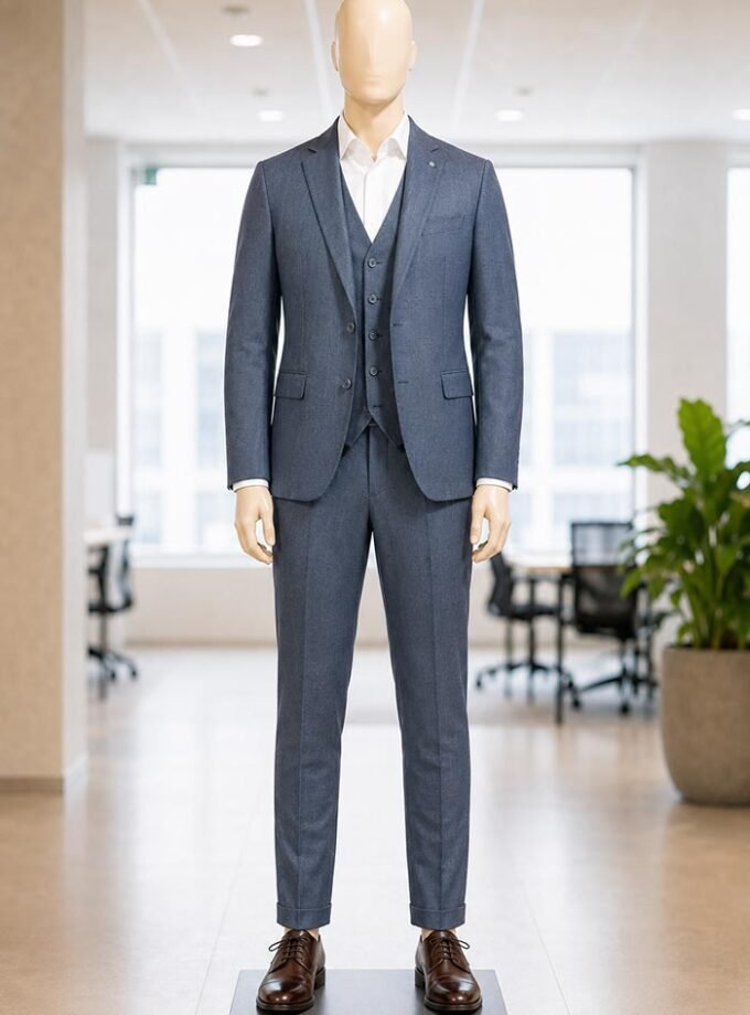 Pale Sky 3 Piece Suit Picture From Front