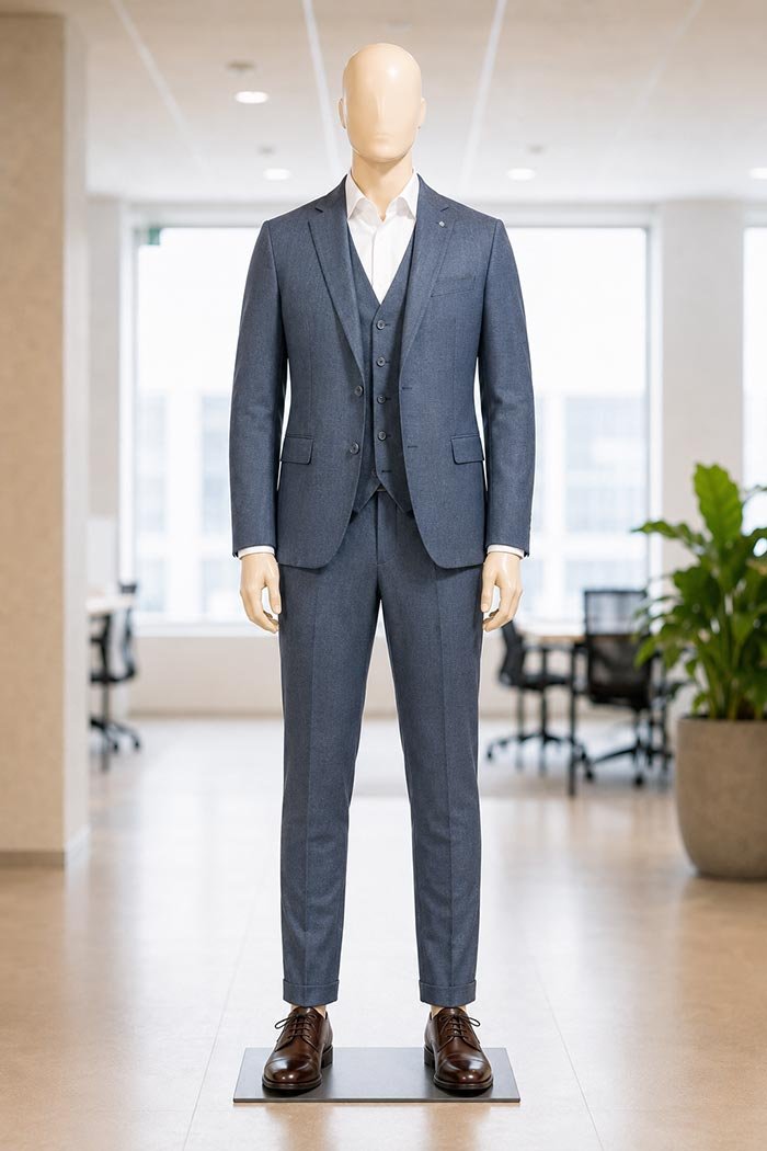 Pale Sky 3 Piece Suit Picture From Front