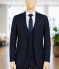 Steel Gray 3 Piece Suit Closeup Picture