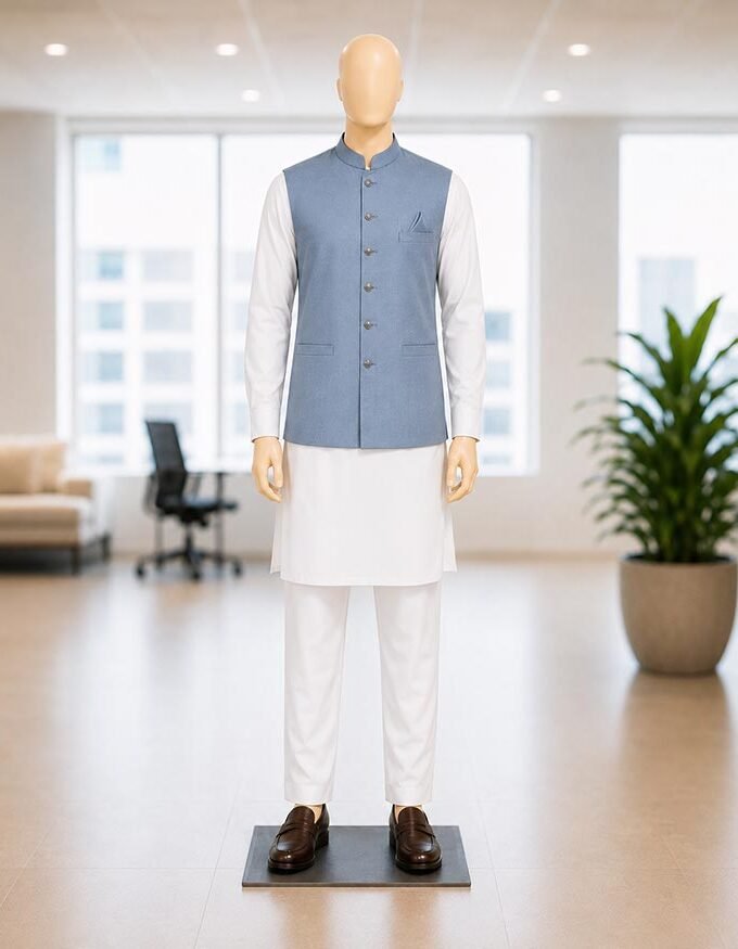 Regent Gray Waist Coat Picture From Front