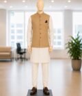 Teak Gold Waist Coat Picture From Front