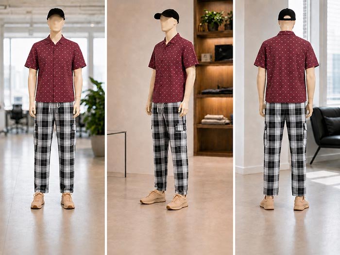 White Black Check Casual Trouser Picture From 3 Dimensions