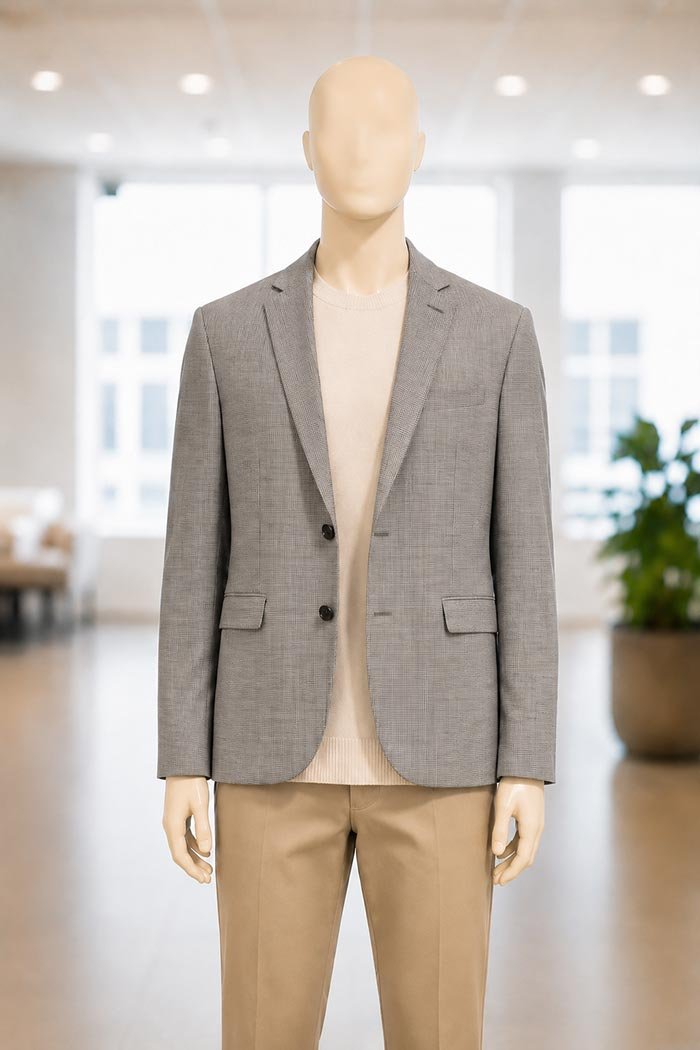 Dove Gray Lined Coat Closeup Picture