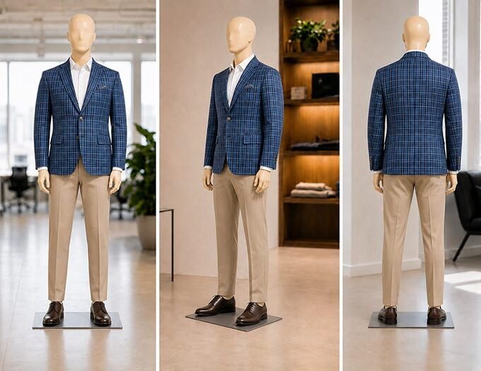 San Marino Blue Checked Coat