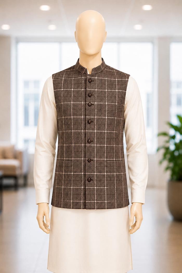 Tobacco Brown Waist Coat Closeup Picture
