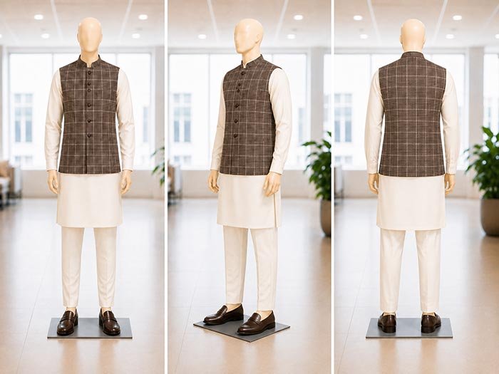 Tobacco Brown Waist Coat Picture From 3 Dimensions