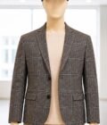 Ferra Brown Checked Coat Closeup Picture