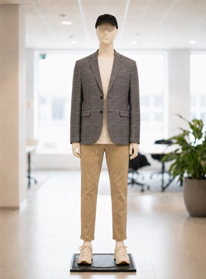 Ferra Brown Checked Coat Picture From Front