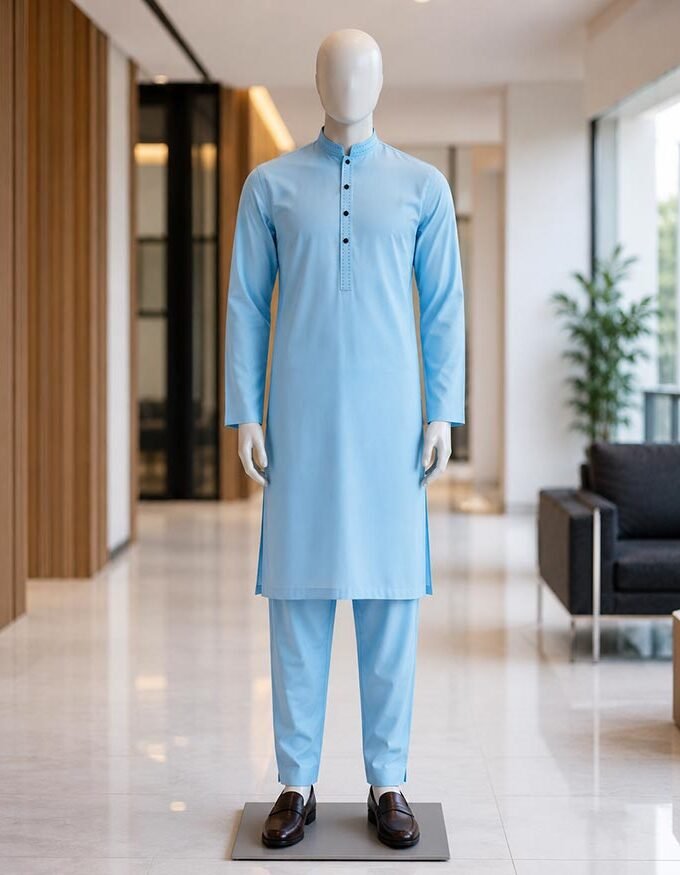 Gothic Blue Kurta Picture From Front