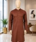 Ironstone Brown Kurta Closeup Picture