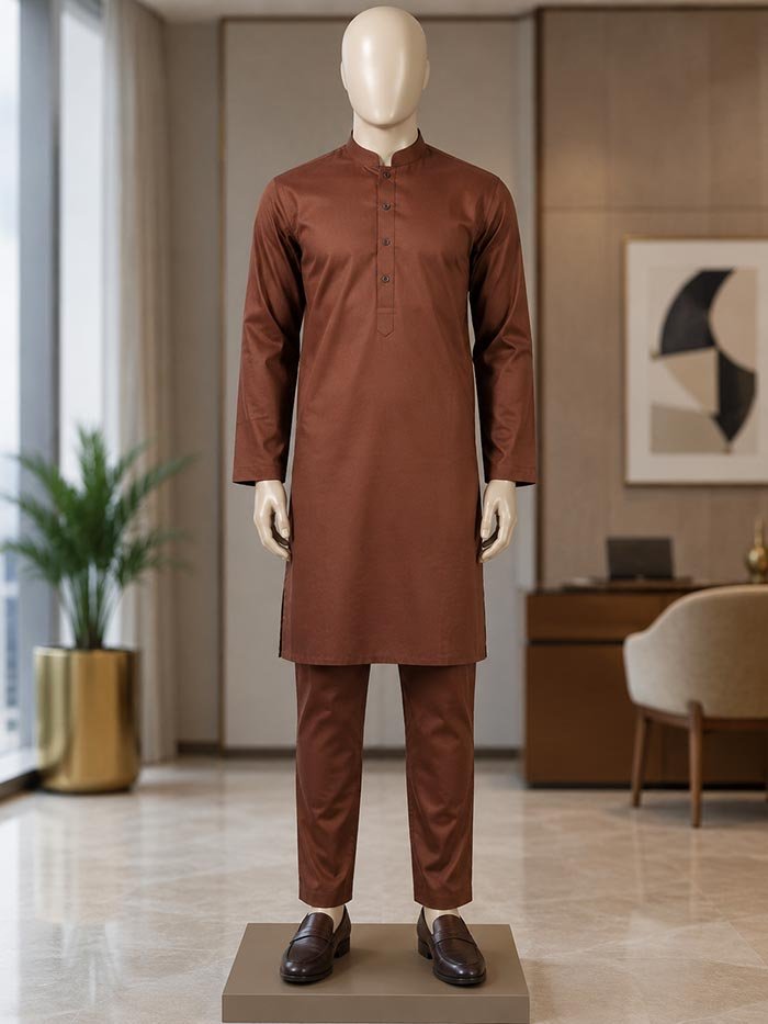 Ironstone Brown Kurta Picture From Front