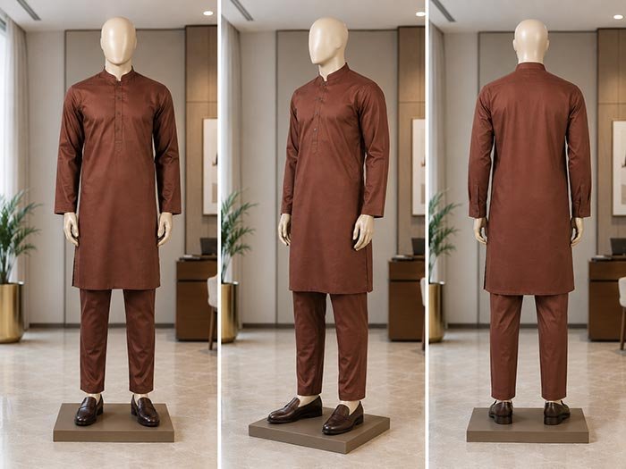 Ironstone Brown Kurta Picture From 3 Dimensions