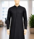 Jet Black Kurta Closeup Picture