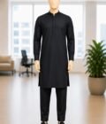 Jet Black Kurta Picture From Front