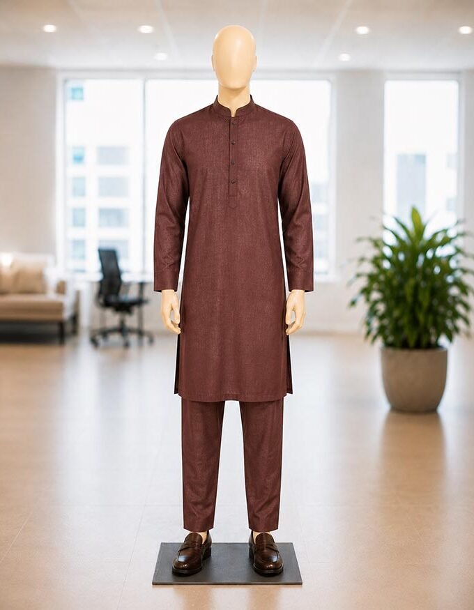 Kabul Brown Kurta Picture From Front