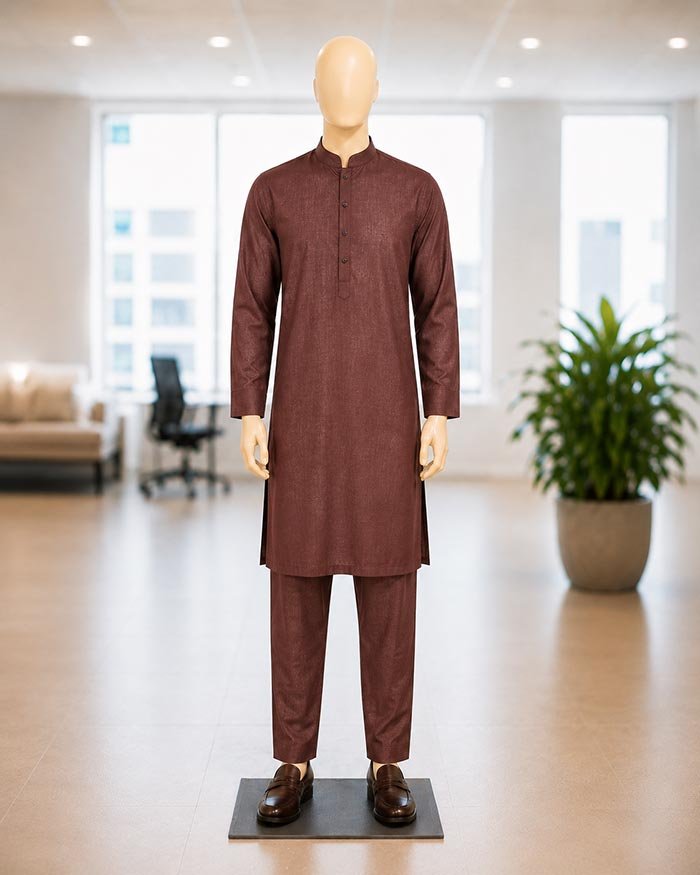 Kabul Brown Kurta Picture From Front
