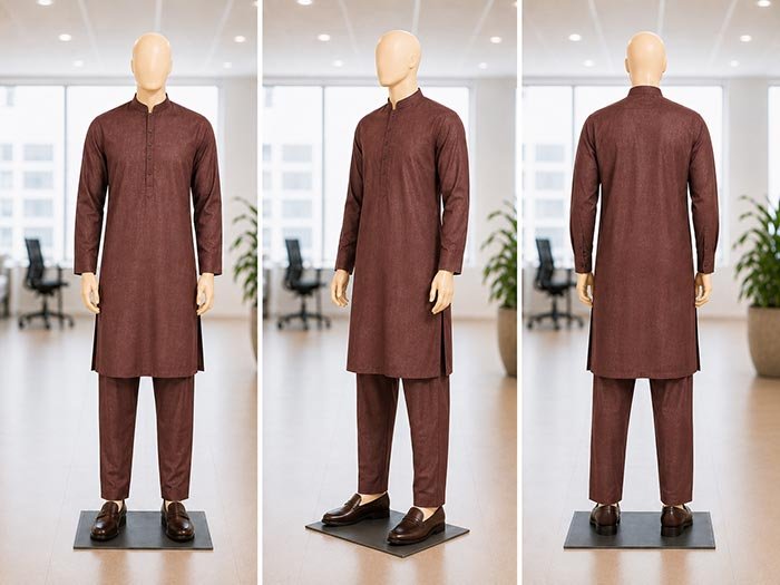 Kabul Brown Kurta Picture From 3 Dimensions