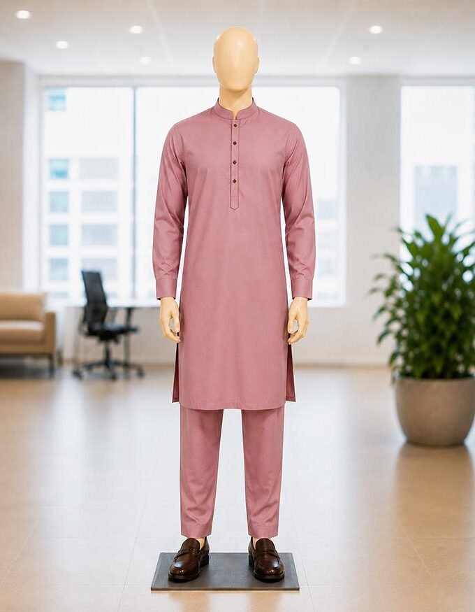 Old Rose Pink Kurta Picture From Front