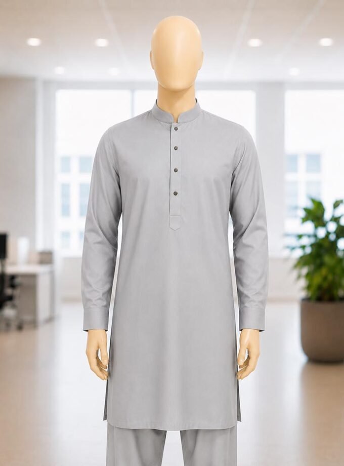 French Gray Shalwar Kameez