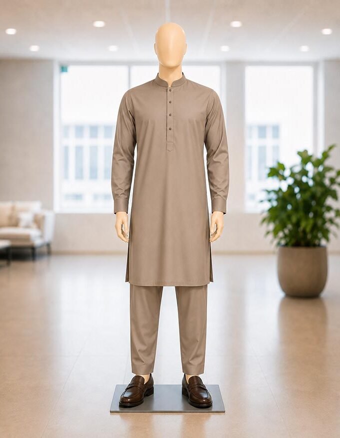 Napa Brown Shalwar Kameez Picture From Front